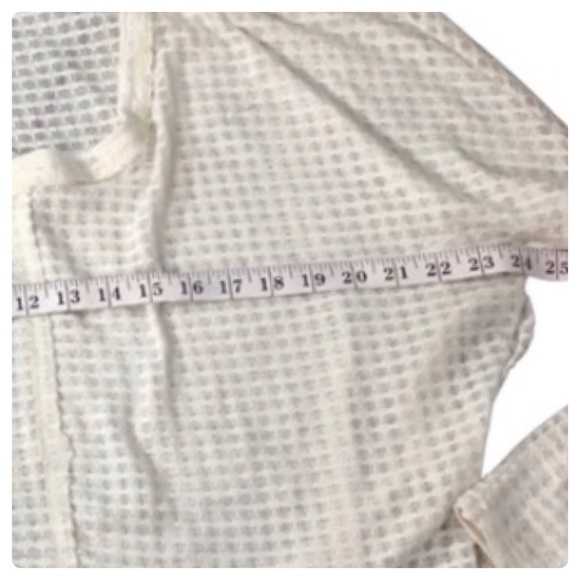 SAGE - Oversized High-Low Waffle Tunic - Cream - S - Picture 6 of 11